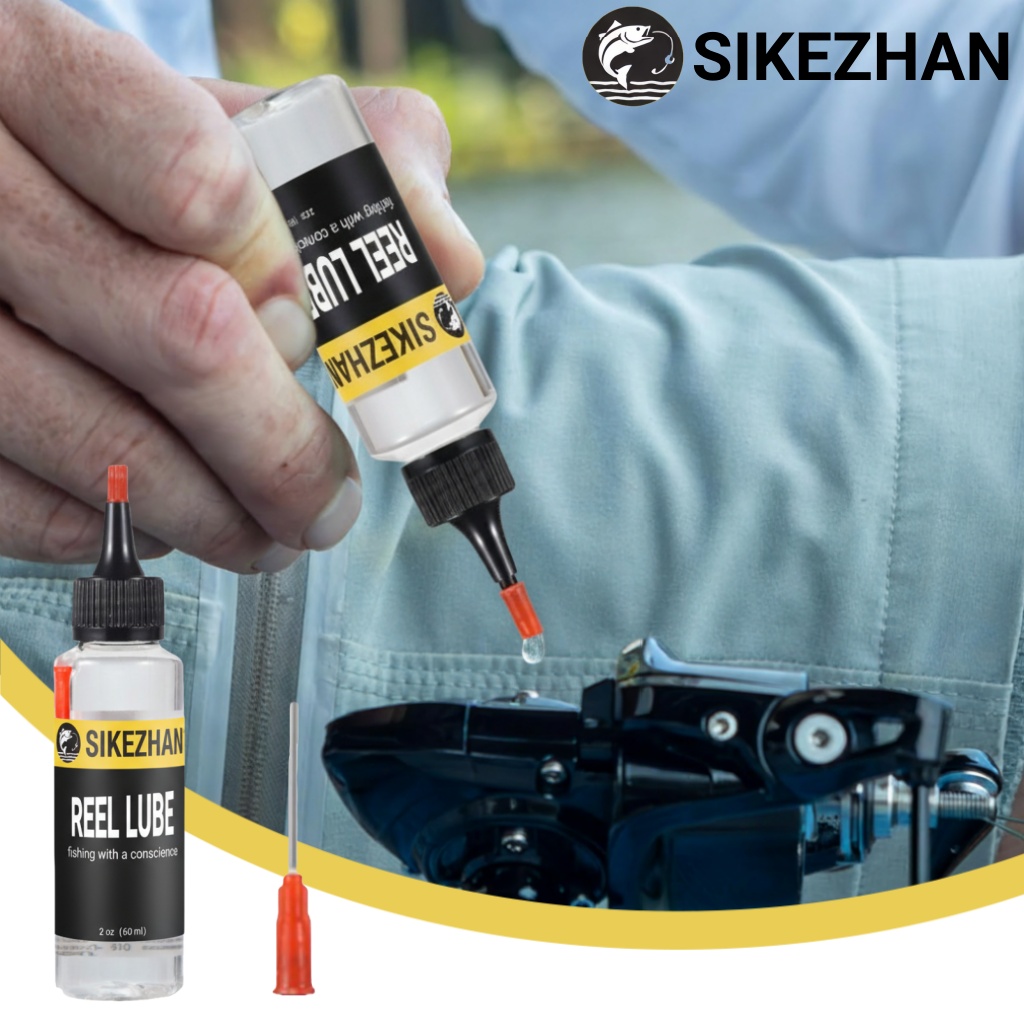 Reel Oil - น้ำมันหล่อลื่นเกรดมารีนพร้อมอุปกรณ์จ่ายน้ำมันแบบแม่นยำสำหรับรอกตกปลา มอเตอร์เรือ ดาวน์ริกเกอร์ น้ำมันหล่อลื่นบำรุงรักษาป้องกันสนิมในน้ำเค็ม